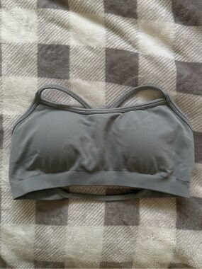 Grey open back sports bra!!